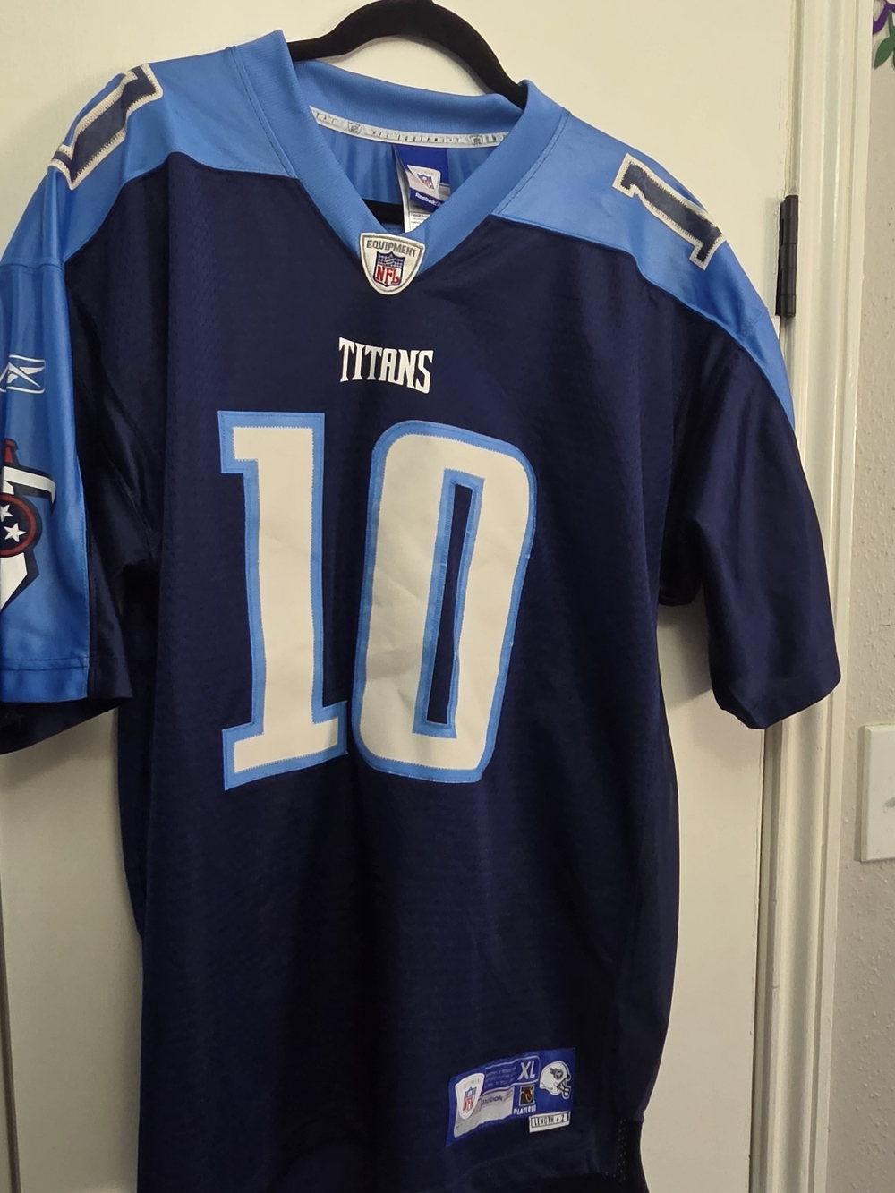 Reebok Tennessee Titans #10 Navy and Light Blue Football Jersey